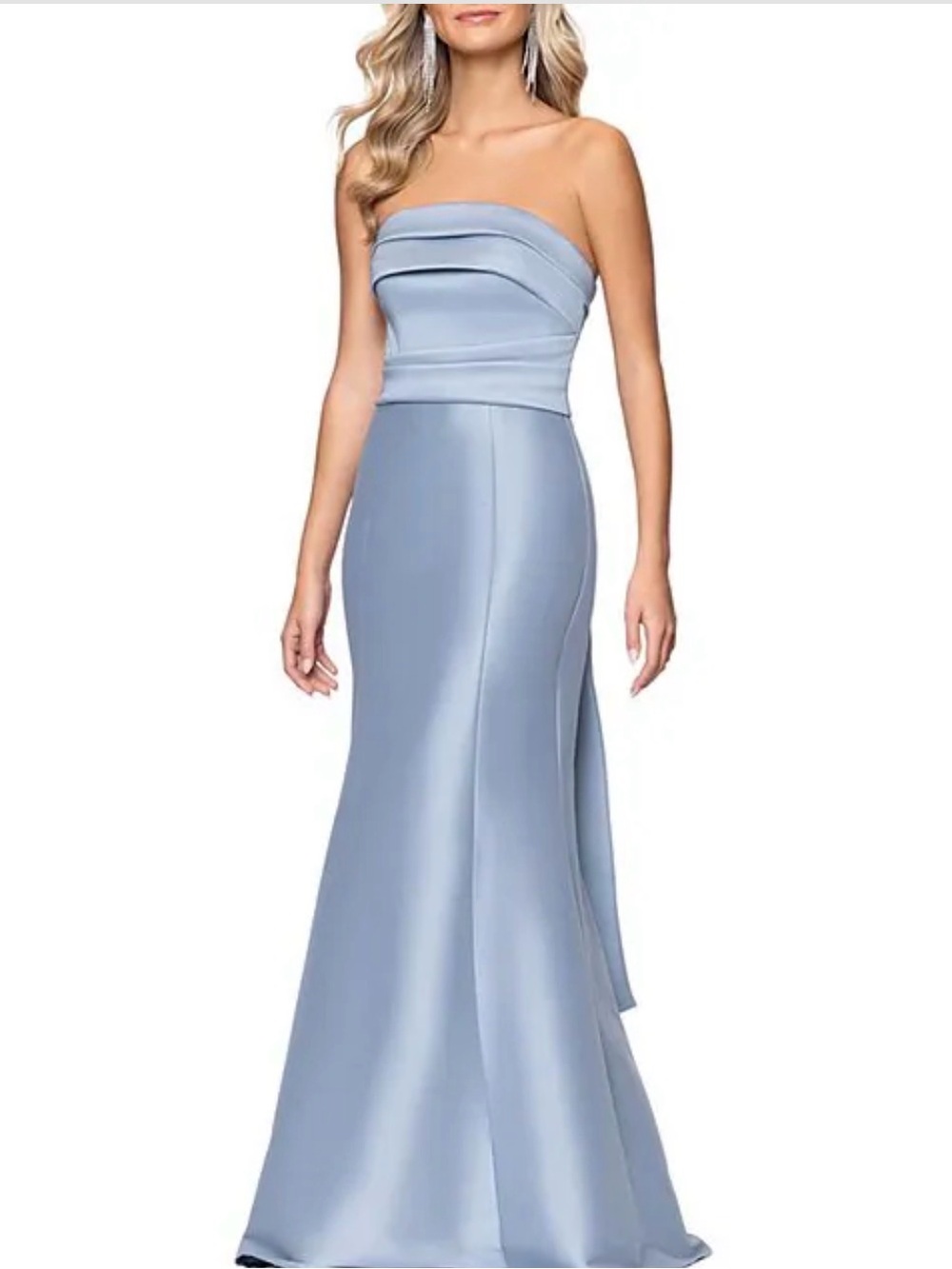 Mikado Strapless Back Draping A Line Gown